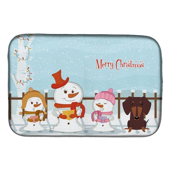 Carolines Treasures Merry Christmas Carolers Dachshund Chocolate Dish Drying Mat - BB2462DDM