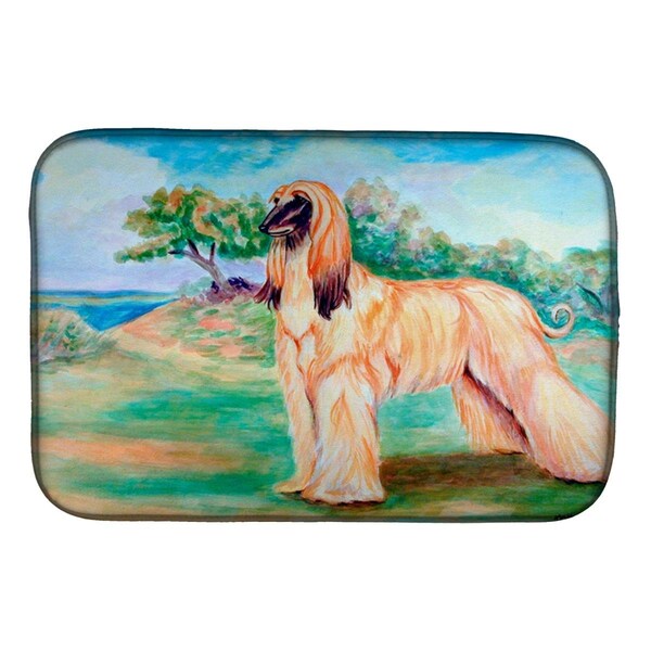 Carolines Treasures Afghan Hound Dish Drying Mat - 7138DDM