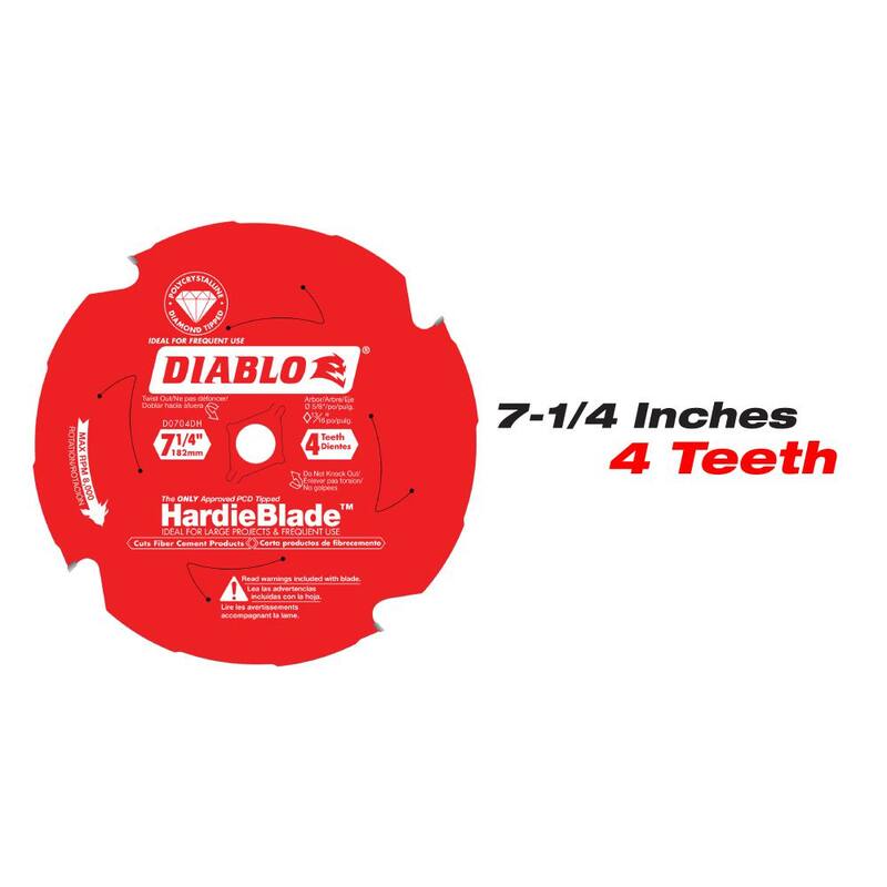 DIABLO 7-1/4 pulgadas x 4 dientes y 10 pulgadas x 6 dientes HARDIE Blade Hojas de sierra circular de fibrocemento con diamante policristalino (2 hojas) - D07041006DH2GS