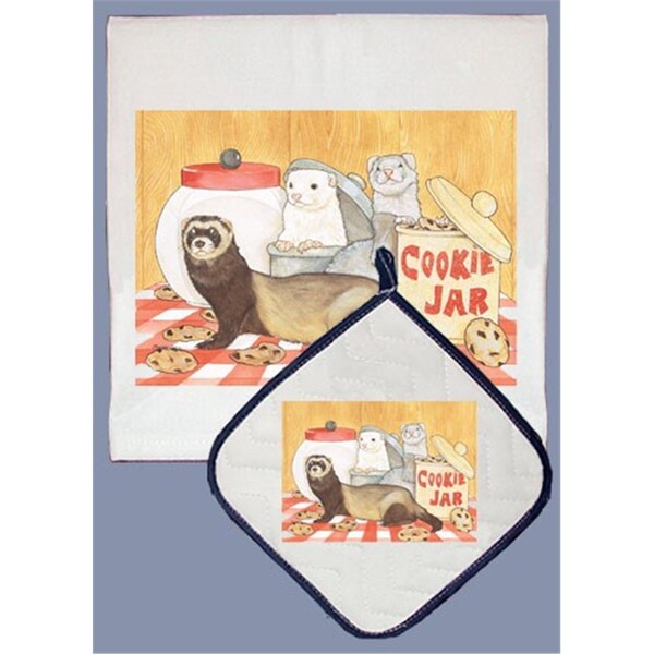 Pipsqueak Productions Ferret Dish Towel And Pot Holder Set - DP950