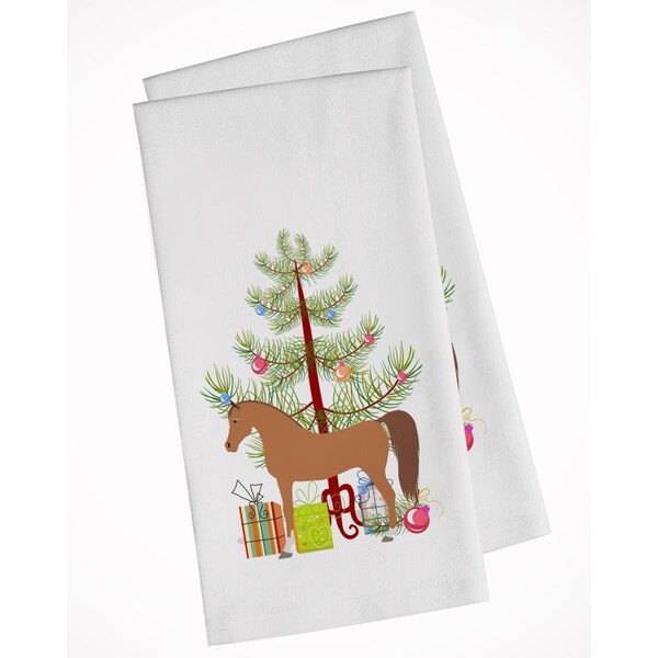 Carolines Treasures Arabian Horse Christmas White Kitchen Towel, 2PK - BB9278WTKT