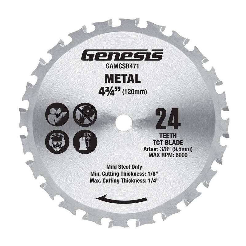 Genesis Cuchilla circular para cortar metal de 4-3/4 pulgadas y 24 dientes - GAMCSB471