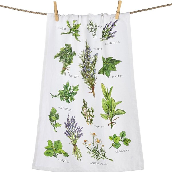 Peking Handicraft 18 x 25 in. Field Guide Herbs Flour Sack Kitchen Towel, 4PK - 04SER532WC