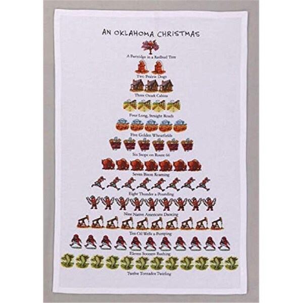 Peking Handicraft 18 x 26 in. An Oklahoma Christmas Kitchen Towel, Multi Color, 6PK - 04DP52WC