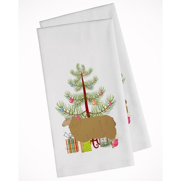 Carolines Treasures East Friesian Sheep Christmas White Kitchen Towel, 2PK - BB9344WTKT