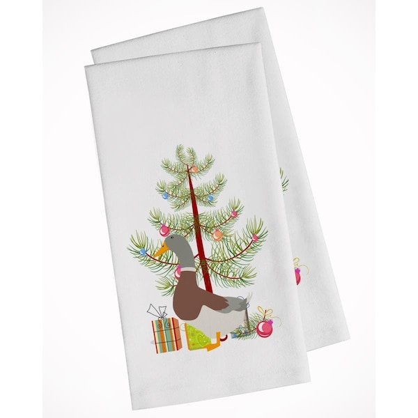 Carolines Treasures Saxony Sachsenente Duck Christmas White Kitchen Towel, 2PK - BB9230WTKT