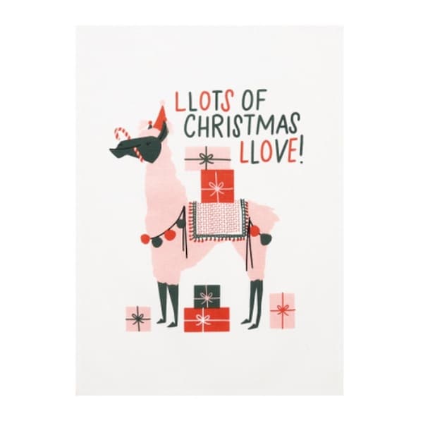 Tarifa 18 x 25 in. Llama Christmas Love Kitchen Towel, 2PK - TA3676372