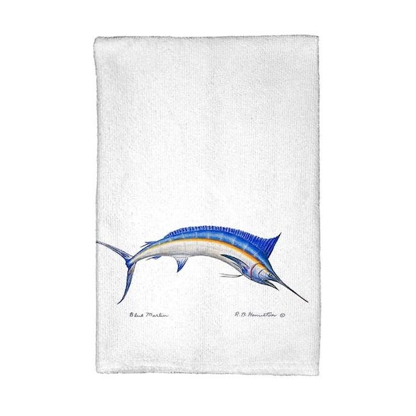 Betsy Drake Betsy Drake KT015 Blue Marlin Kitchen Towel - KT015