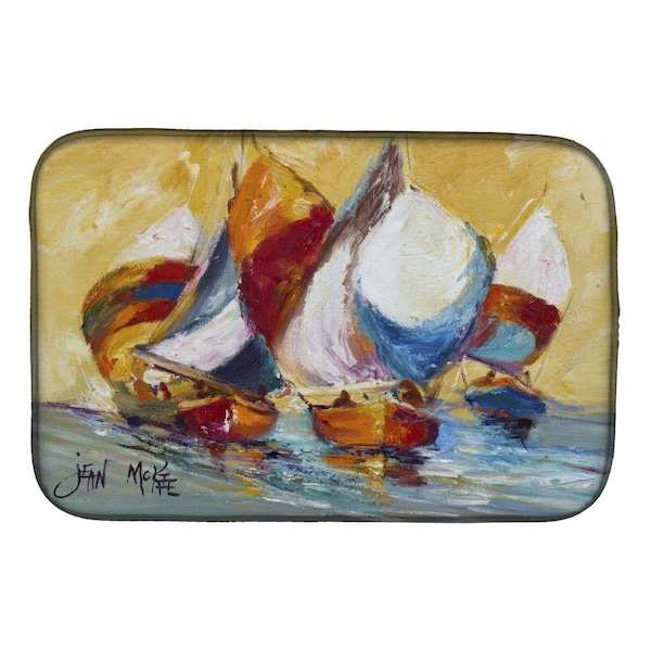 Carolines Treasures Boat Race Dish Drying Mat - JMK1029DDM