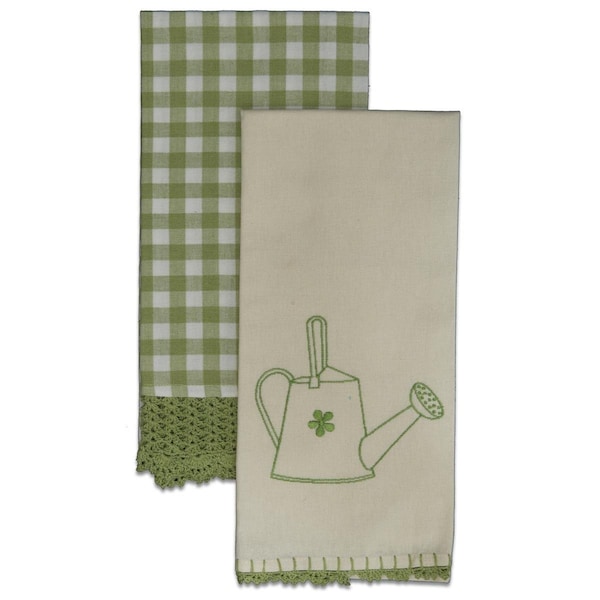 Heritage Lace Crochet Envy Tea Towel Set - Fern - 2 Piece - CETT-4-S