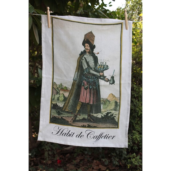 Elk Studio Habit de Caffetier Linen Towel - TWL08
