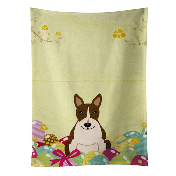 Carolines Treasures Easter Eggs Bull Terrier Dark Brindle Kitchen Towel - BB6136KTWL