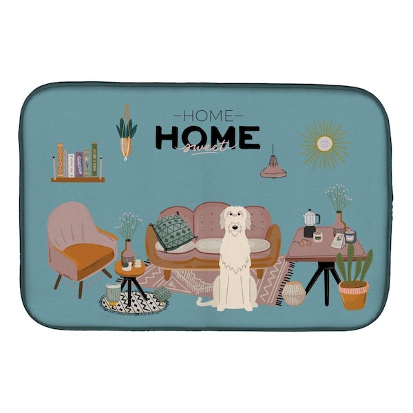 Carolines Treasures 14 x 21 in. Irish Wolfhound Sweet Home Dish Drying Mat - CK7910DDM