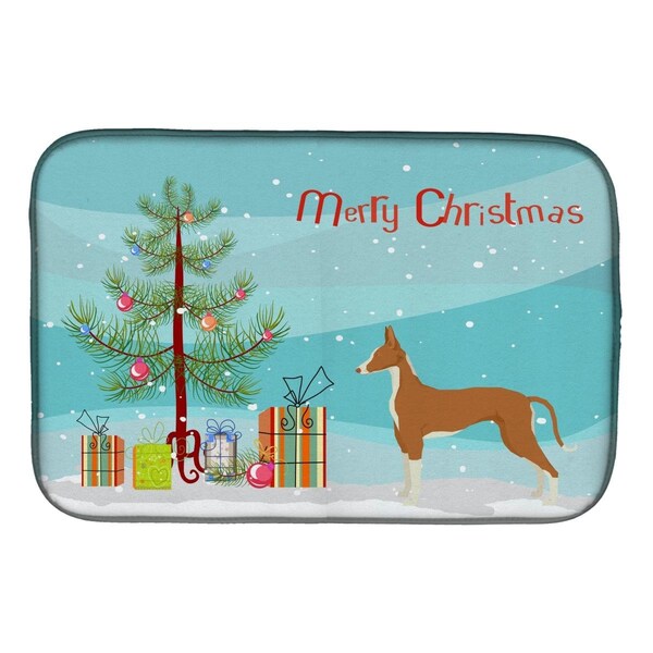 Carolines Treasures Ibizan Hound Christmas Tree Dish Drying Mat - CK3545DDM