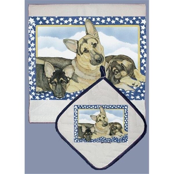 Pipsqueak Productions Pipsqueak Productions DP824 German Shepherd Dish Towel And Pot Holder Set - DP824
