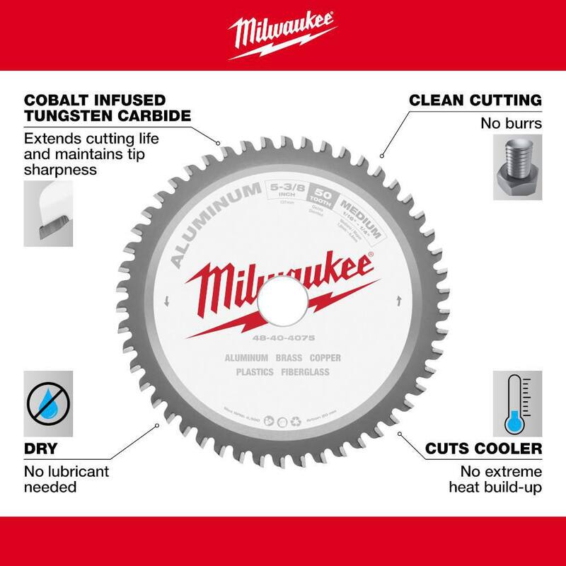 Set de hojas de sierra circular para corte de metal ferroso y no ferroso de 5-3/8 pulgadas con 30 dientes y 50 dientes (paquete de 2) - 48-40-4070-48-40-4075 de Milwaukee