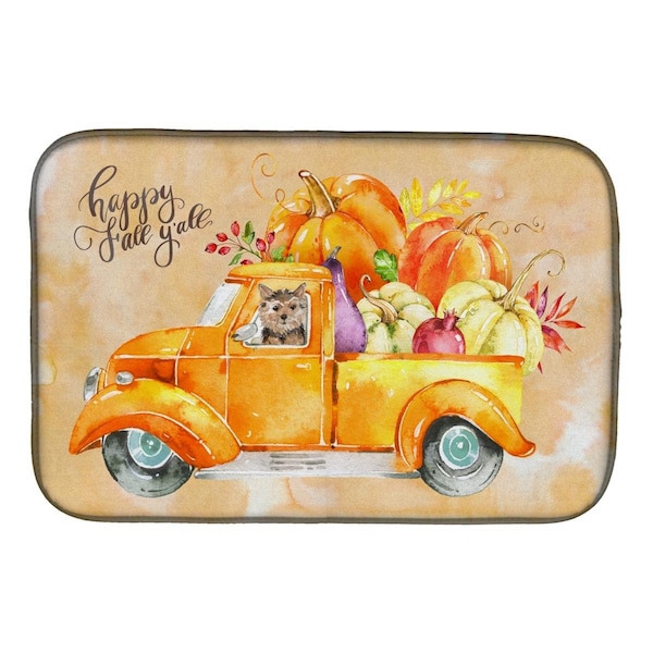 Carolines Treasures Fall Harvest Norwich Terrier Dish Drying Mat - CK2673DDM