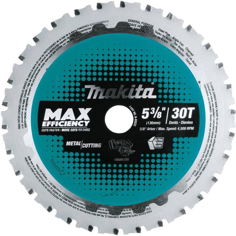 Makita 5-3/8 pulgadas 30T Hoja de sierra de carburo de punta máxima eficiencia, Metal/Propósito general - B-69222