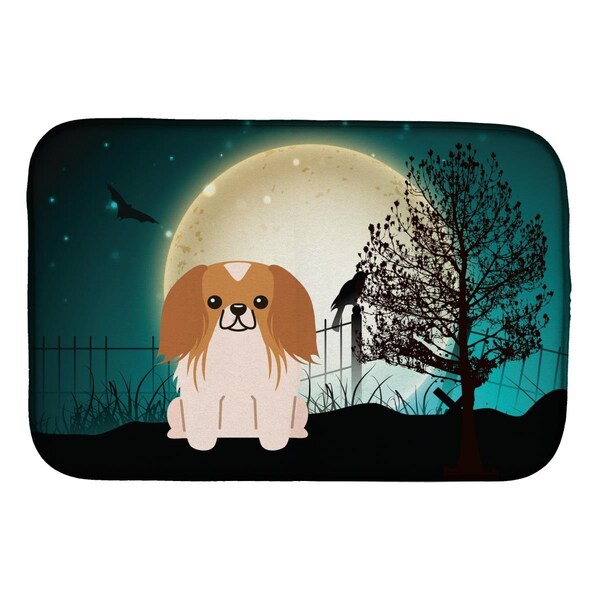 Carolines Treasures Halloween Scary Pekingnese Red White Dish Drying Mat - BB2293DDM