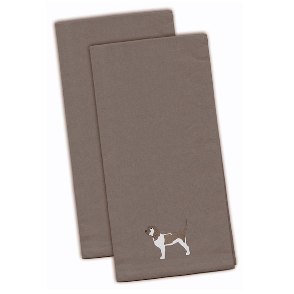 Carolines Treasures Grand Basset Griffon Vendeen Gray Embroidered Kitchen Towel, 2PK - BB3390GYTWE