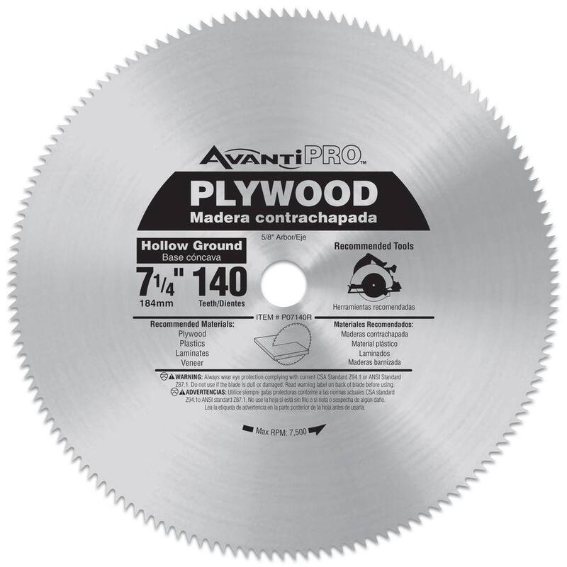 Avanti Pro Hoja de sierra circular para madera contrachapada de 7-1/4 pulgadas y 140 dientes - P07140R