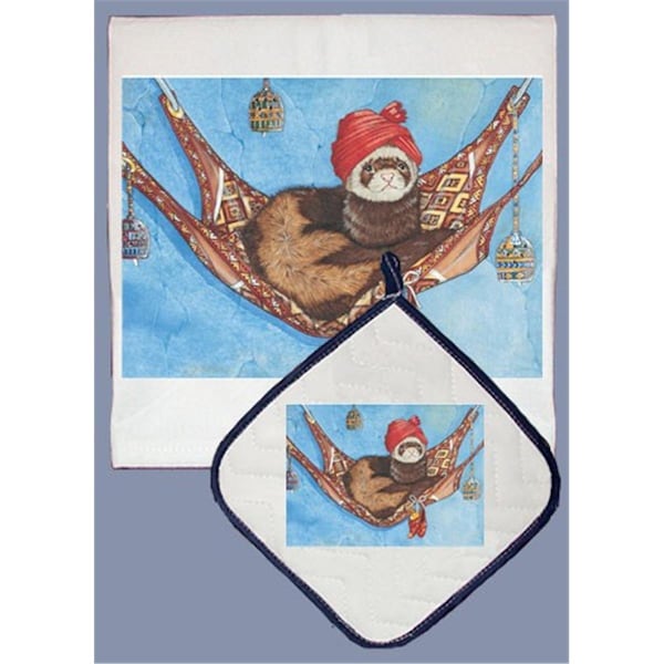 Bakebetter Ferret Dish Towel And Pot Holder Set - BA3115528