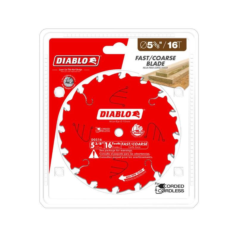 DIABLO 5-3/8 pulgadas x 16 dientes Hoja para sierra de recorte rápido para madera - D0516X