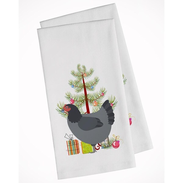 Carolines Treasures Jersey Giant Chicken Christmas White Kitchen Towel, 2PK - BB9202WTKT