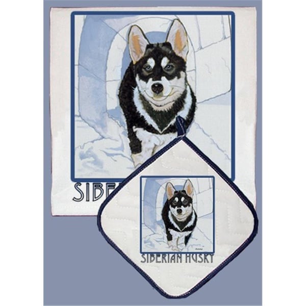 Pipsqueak Productions Siberian Husky Dish Towel And Pot Holder Set - DP818