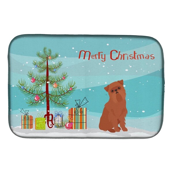 Carolines Treasures Brussels Griffon Christmas Tree Dish Drying Mat - CK3494DDM
