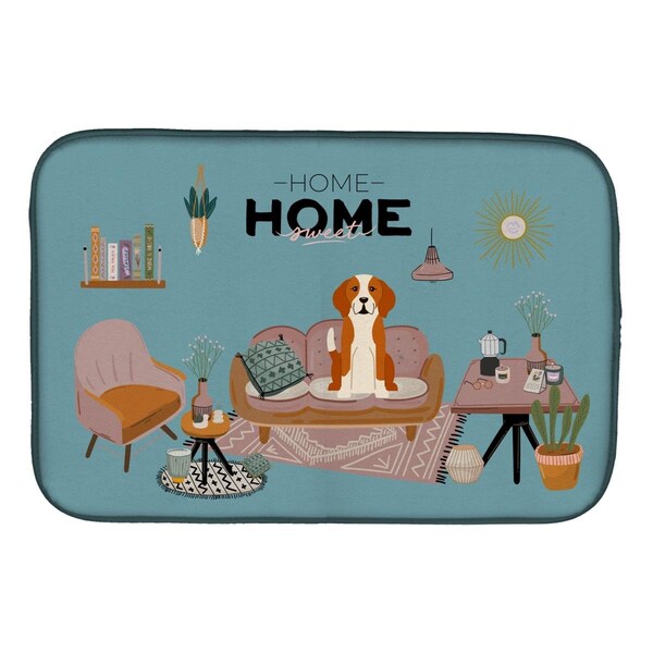 Carolines Treasures 14 x 21 in. English Foxhound Sweet Home Dish Drying Mat - CK7955DDM