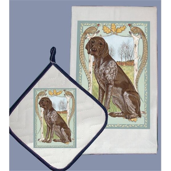 Pipsqueak Productions Pipsqueak Productions DP951 Dish Towel and Pot Holder Set - German Pointer - DP951