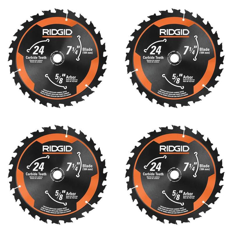 Hoja de sierra circular RIDGID de 7-1/4 pulgadas (4 piezas) - AC714N-AC714N-AC714N-AC714N