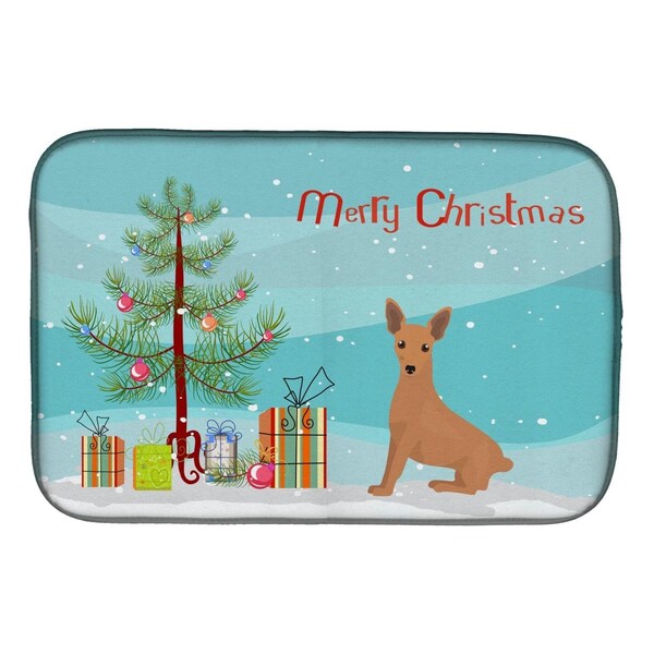 Carolines Treasures Miniature Pinscher Christmas Tree Dish Drying Mat - CK3503DDM