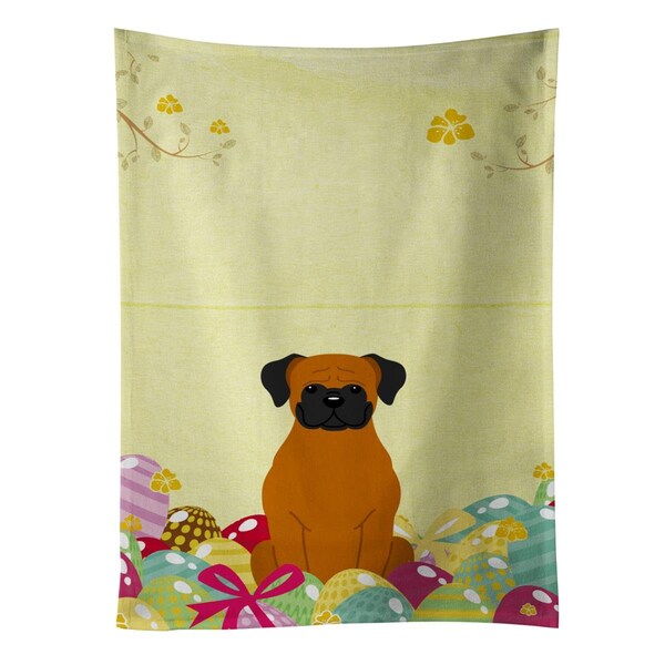 Carolines Treasures Easter Eggs Fawn Boxer Kitchen Towel - BB6115KTWL