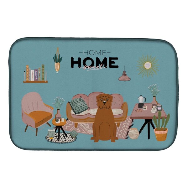 Carolines Treasures 14 x 21 in. Dogue De Bourdeaux Sweet Home Dish Drying Mat - CK7918DDM