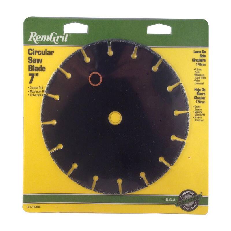 RemGrit 7 in. Hoja de sierra circular de grano grueso de carburo de grano - GC703