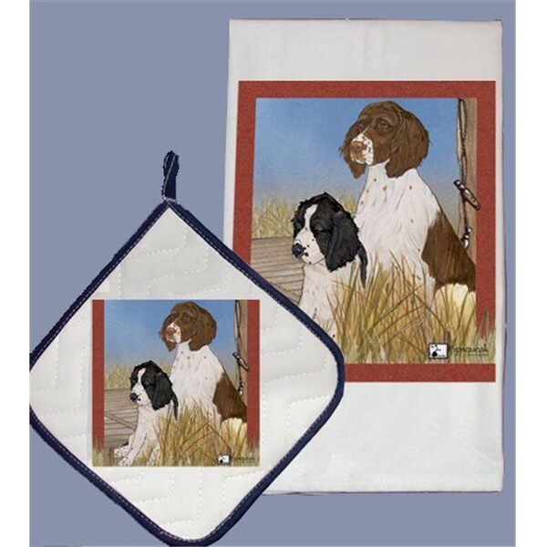 Pipsqueak Productions Pipsqueak Productions DP921 Dish Towel and Pot Holder Set - English Springer Spaniel - DP921