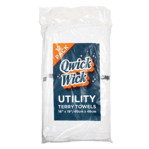 Monarch Qwick Wick Bar Mop Towels Black Stripe , 12PK - N030-W65BLK-5DZ