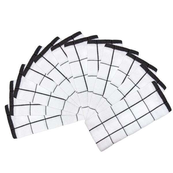 Monarch Kitchen Towels - 15 x 25 -Black  12 Pack, 12PK - KT-BLACK