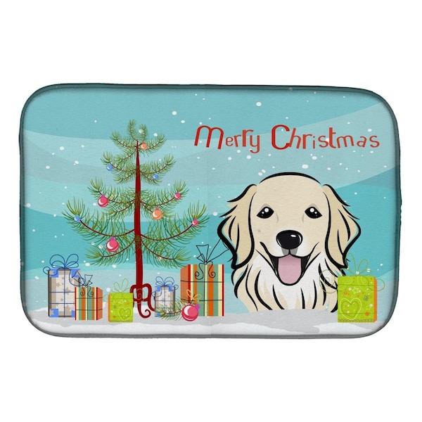 Carolines Treasures Christmas Tree & Golden Retriever Dish Drying Mat - BB1577DDM