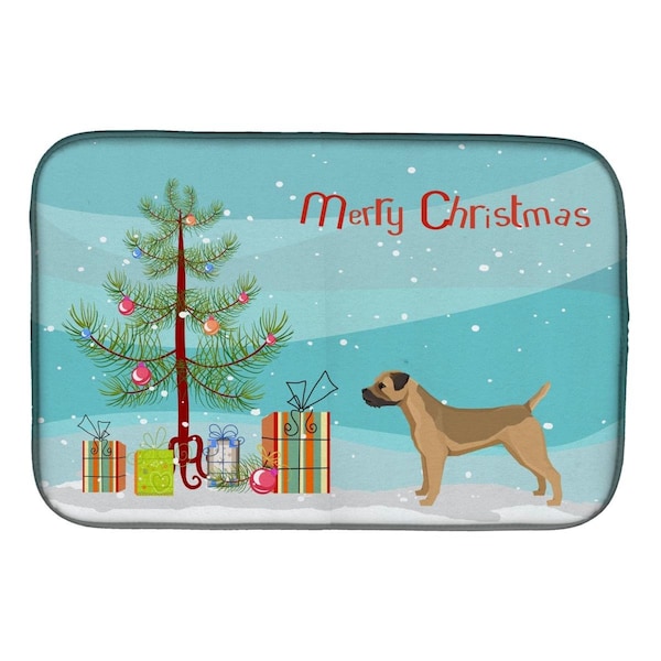 Carolines Treasures Border Terrier Christmas Tree Dish Drying Mat - CK3523DDM