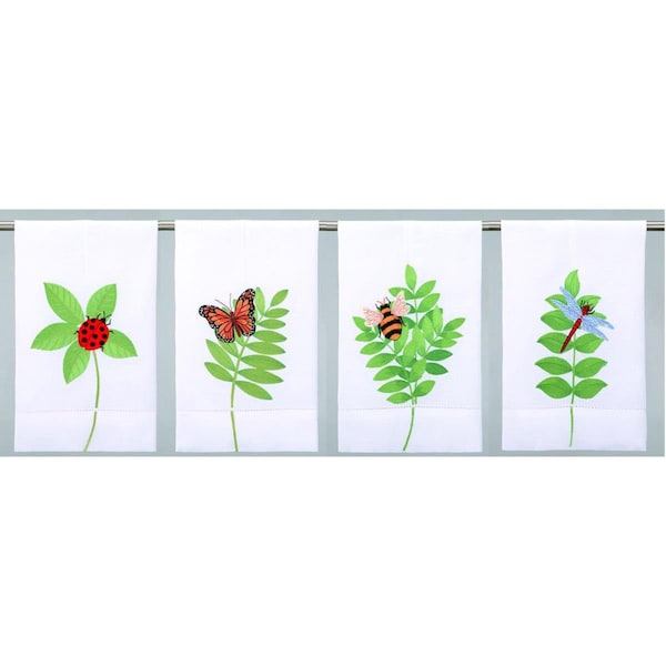 Peking Handicraft 14 x 22 in. Insects on Leaves GT 4 Design Kitchen Towel - 04SS64WC