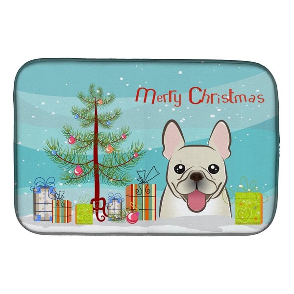 Carolines Treasures Christmas Tree & French Bulldog Dish Drying Mat - BB1610DDM