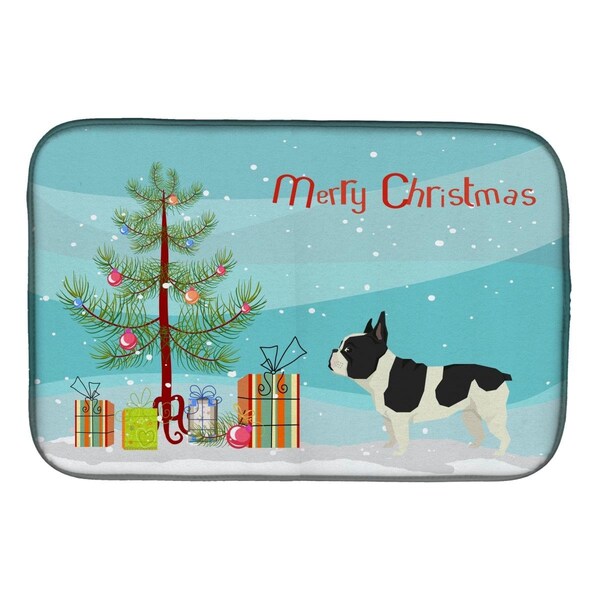 Carolines Treasures French Bulldog Christmas Tree Dish Drying Mat - CK3539DDM