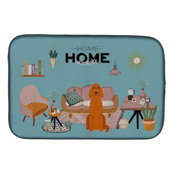 Carolines Treasures 14 x 21 in. Irish Setter Sweet Home Dish Drying Mat - CK7909DDM