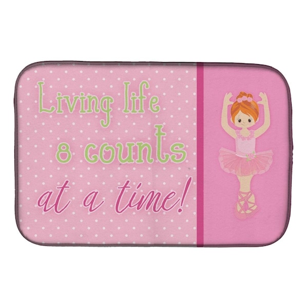 Carolines Treasures Ballet in 8 Counts Red Hair Dish Drying Mat - BB5398DDM