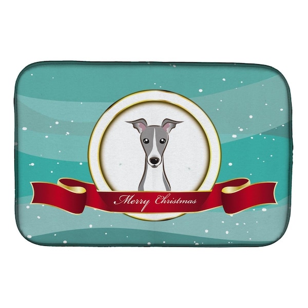 Carolines Treasures Italian Greyhound Merry Christmas Dish Drying Mat - BB1546DDM