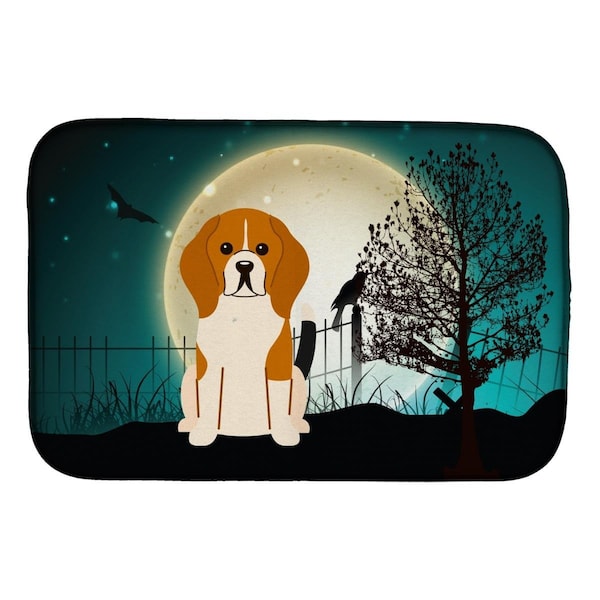 Carolines Treasures Halloween Scary Beagle Tricolor Dish Drying Mat - BB2230DDM