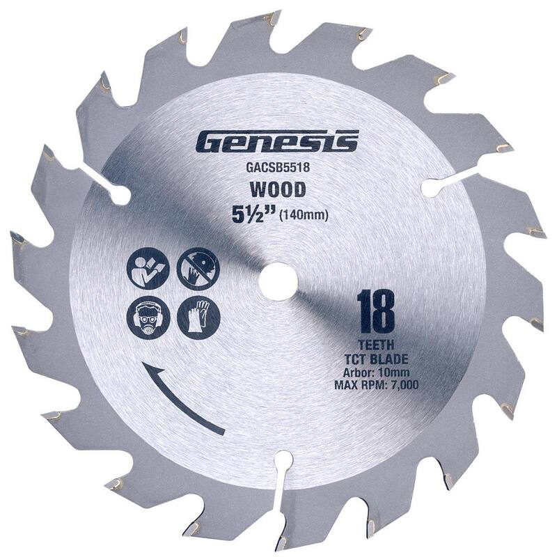 Genesis 5-1/2 pulgadas 18 dientes de carburo de tungsteno hoja de sierra circular - GACSB5518